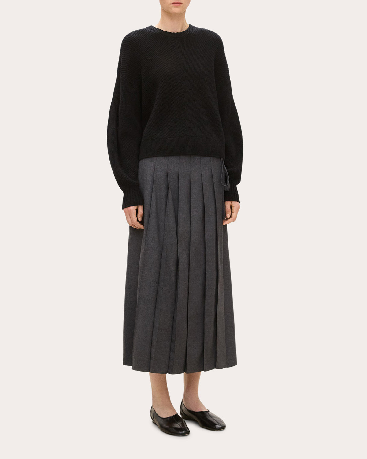 Textural Ribbed Cashmere Pullover