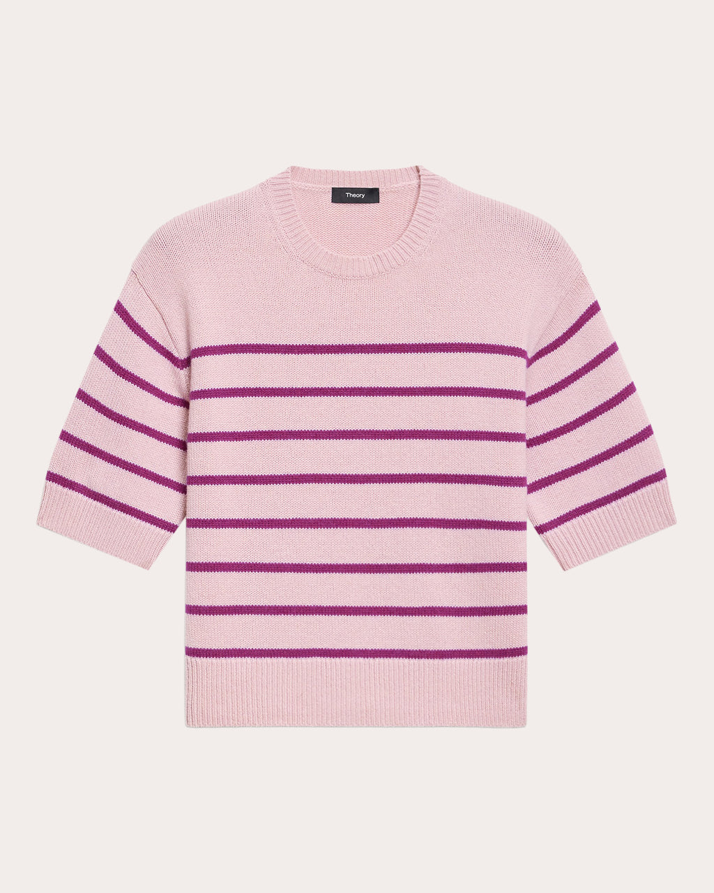 Stripe Cashmere Knit Crewneck T-Shirt