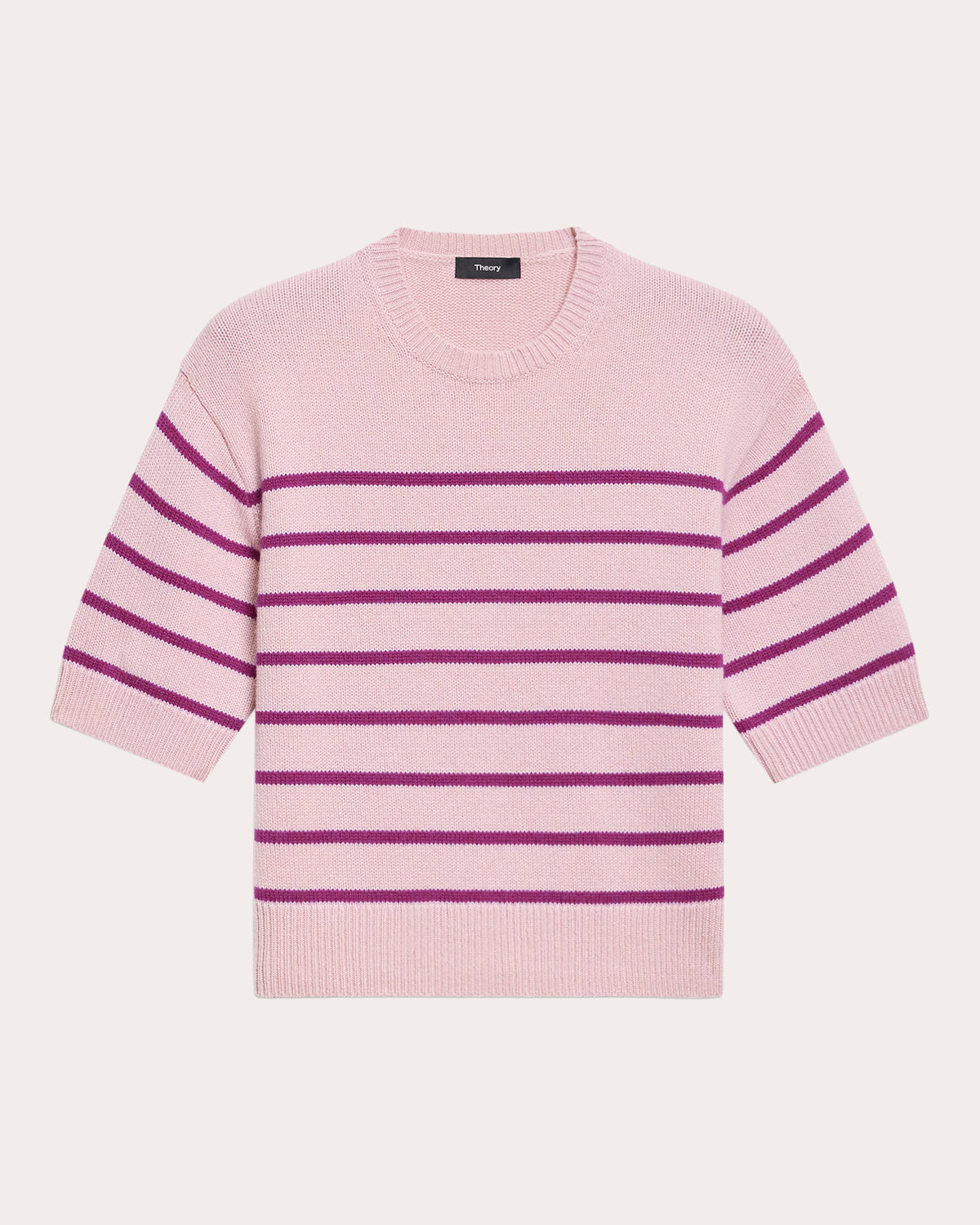Stripe Cashmere Knit Crewneck T-Shirt