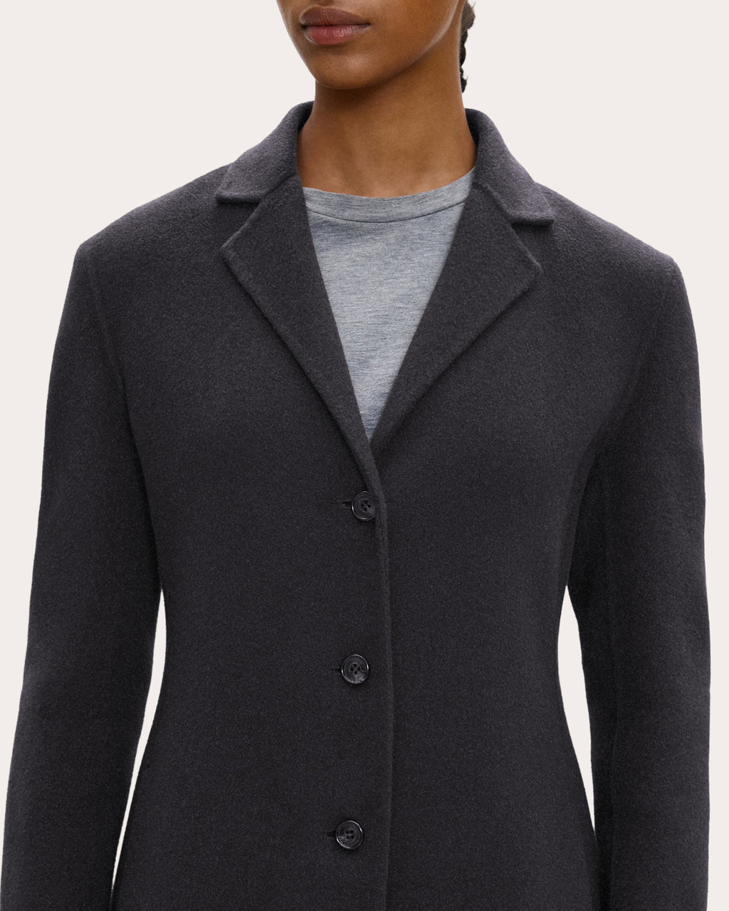 Brushed Wool Elongated Blazer Coat