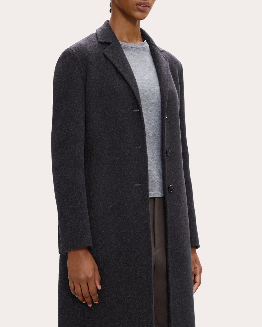 Brushed Wool Elongated Blazer Coat