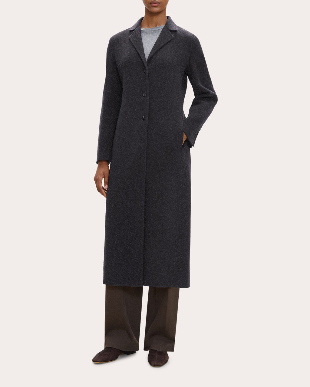 Brushed Wool Elongated Blazer Coat