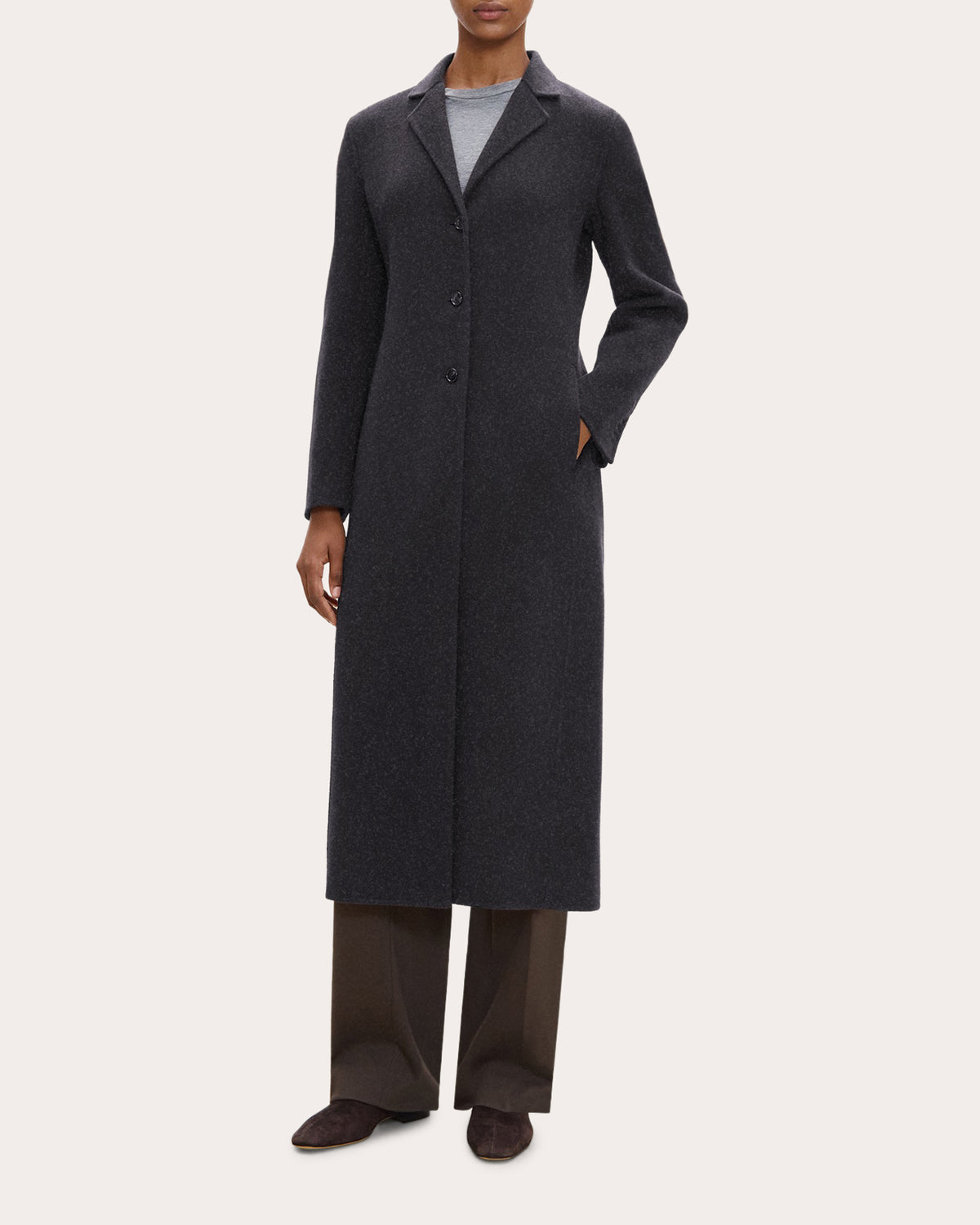 Brushed Wool Elongated Blazer Coat