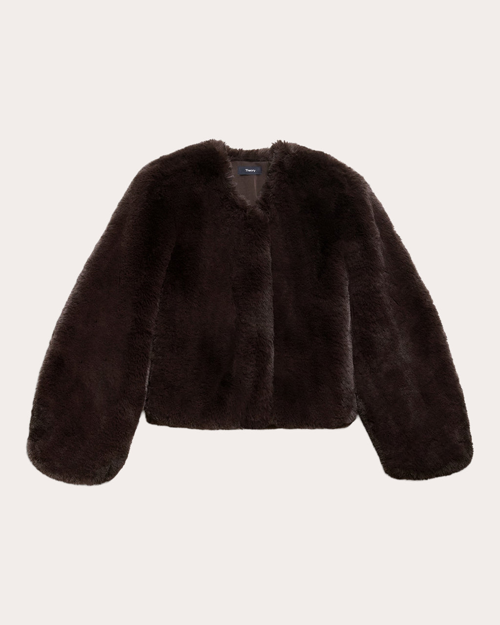 Faux Fur V-Neck Crop Jacket