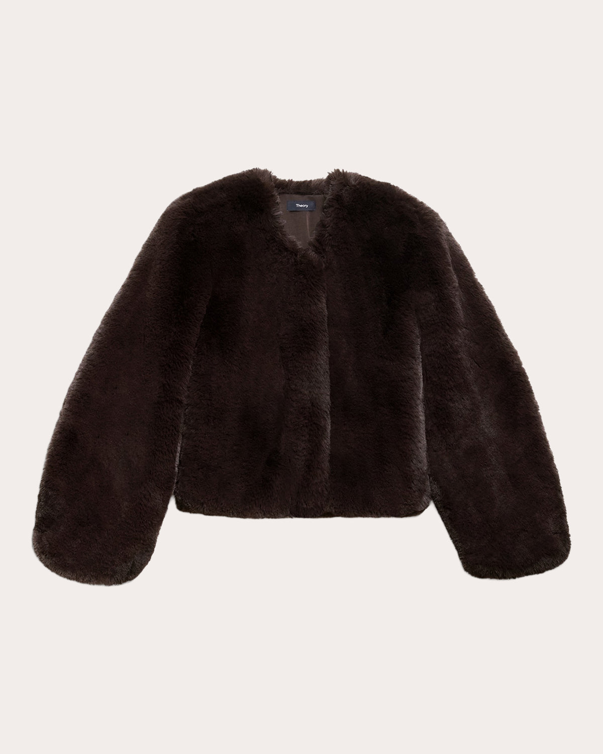 Faux Fur V-Neck Crop Jacket