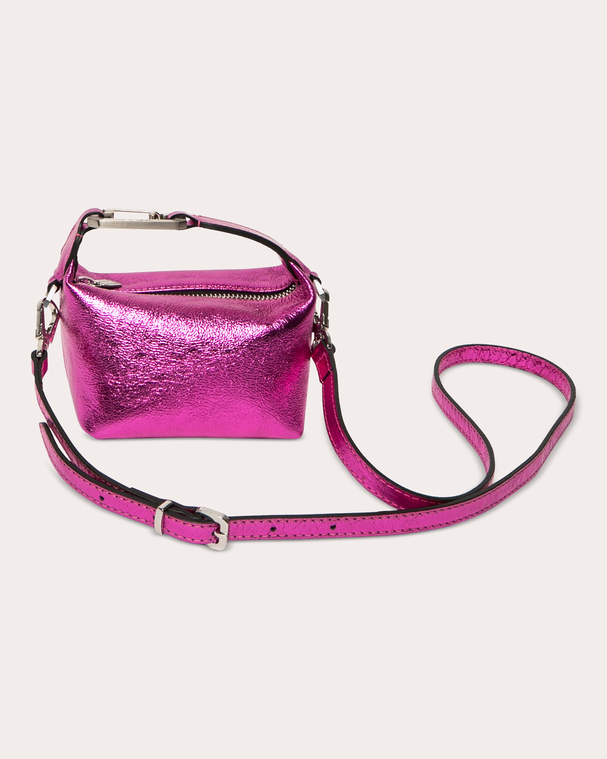 Laminated Leather Tiny Moon Bag
