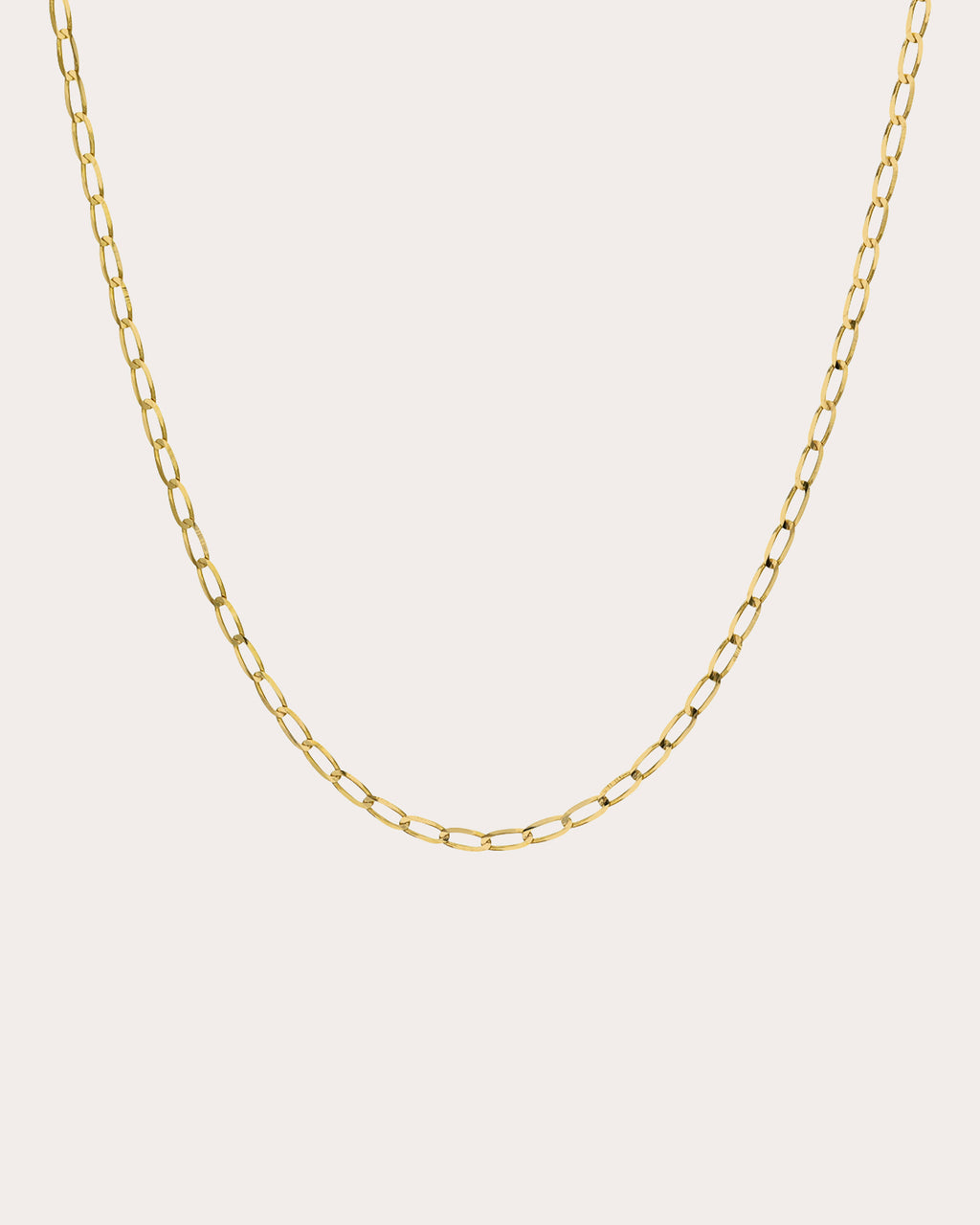 14k Gold Tiny Flat Curb Chain Necklace