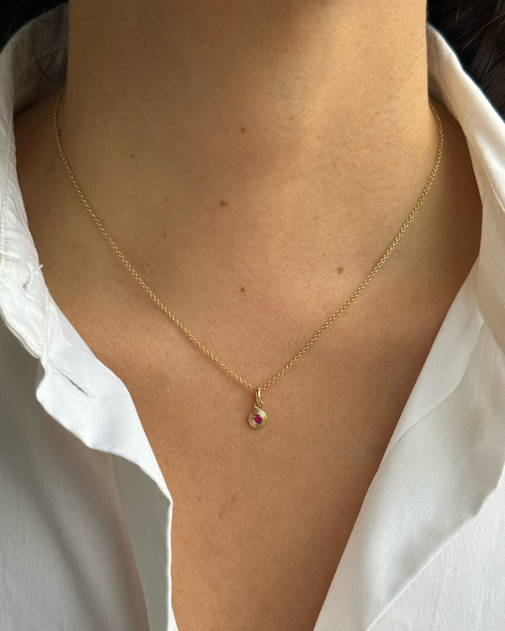 Birthstone Triple Bezel Pendant