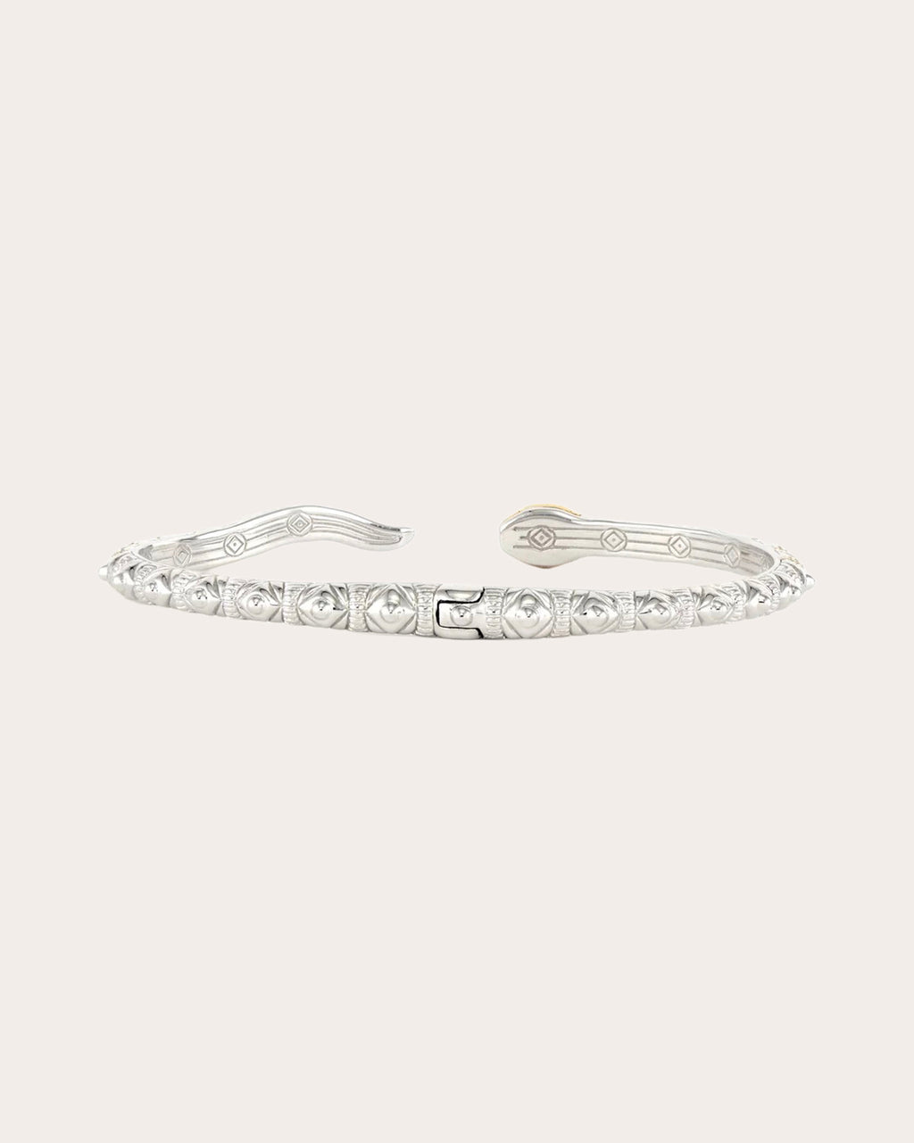 Diamond Two-Tone Open Snake Cuff Bracelet