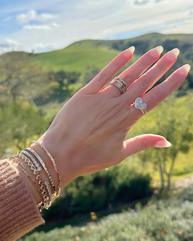 Diamond Two-Tone Classic Bezel Cuff Bracelet