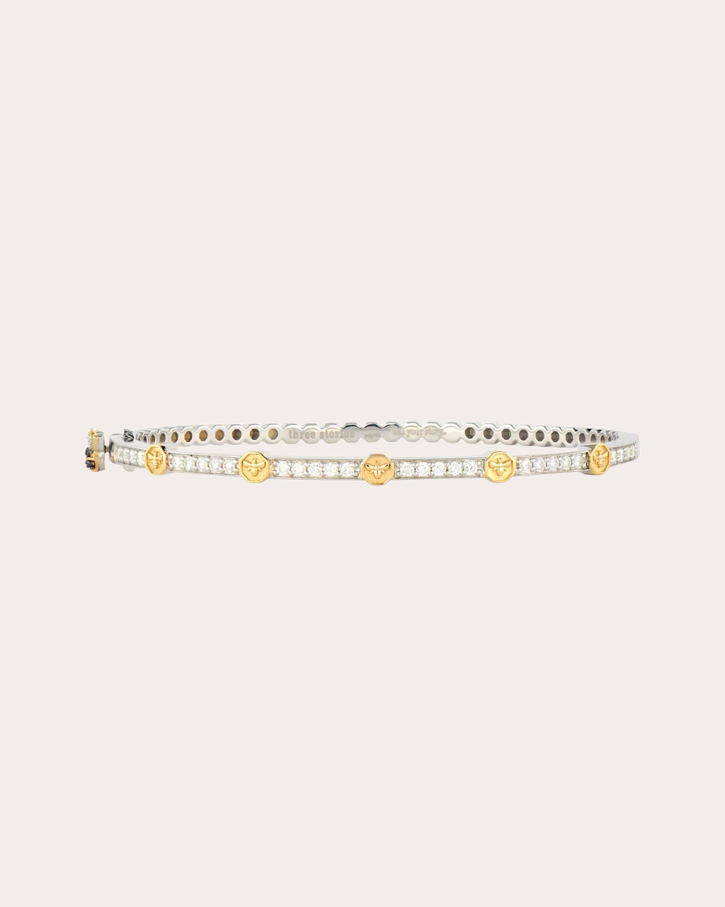 Diamond Two-Tone Honeycomb Bangle