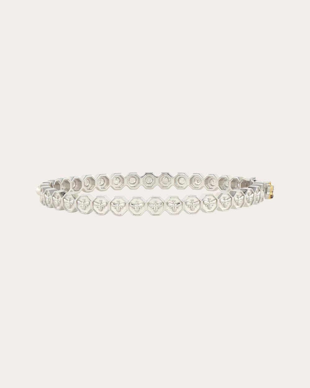 Pearl Two-Tone Honeycomb Bangle
