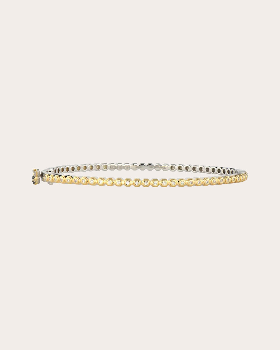Diamond Two-Tone Continuous Honeycomb Bangle