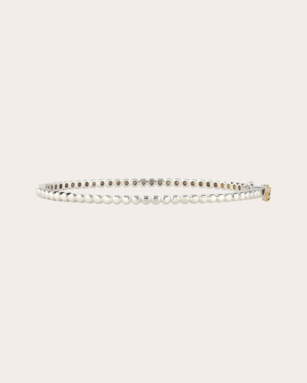 Diamond Two-Tone Continuous Honeycomb Bangle