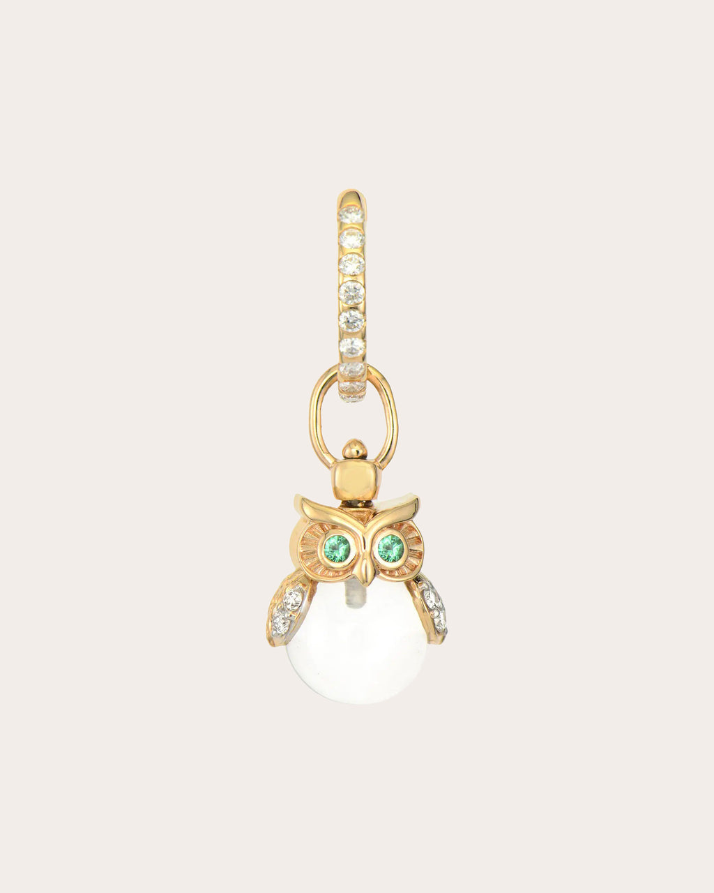 14k Gold Eyes of the Night Owl Charm