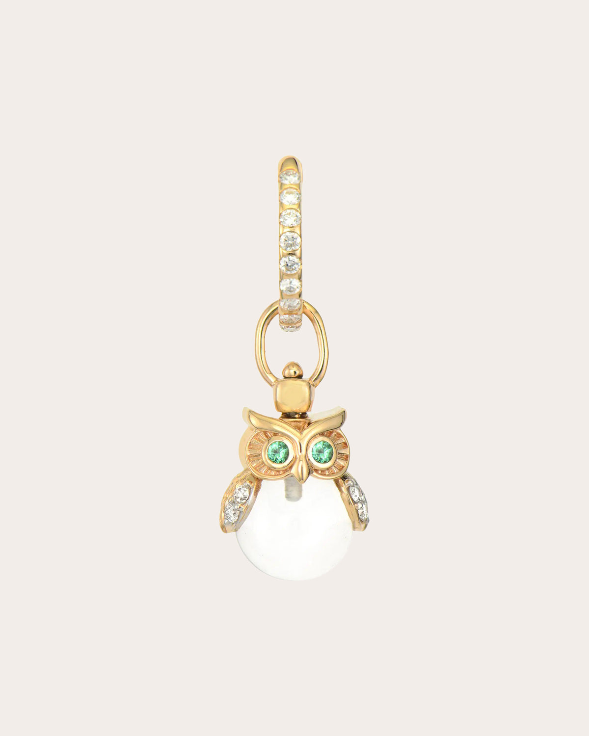 14k Gold Eyes of the Night Owl Charm