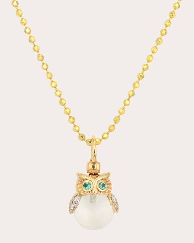 14k Gold Eyes of the Night Owl Charm