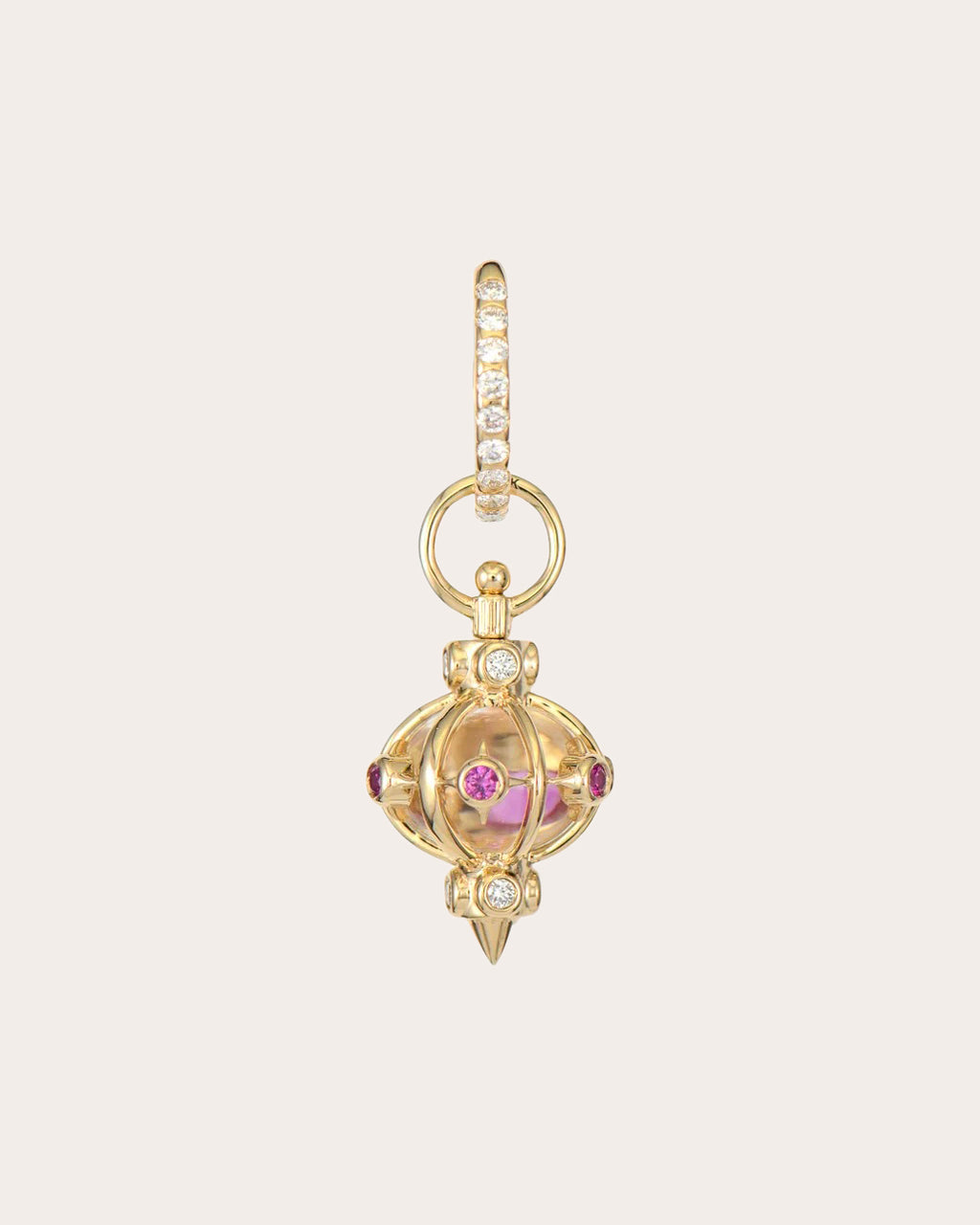 14k Gold Captured Light Lantern Charm