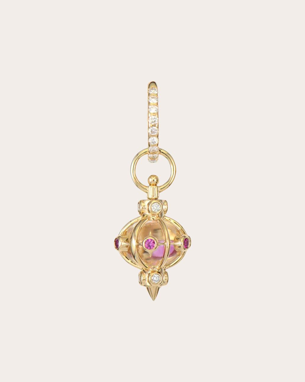 14k Gold Captured Light Lantern Charm
