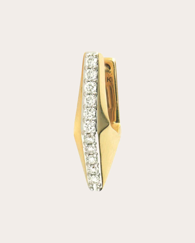 Diamond Geometric V Hoop Earring