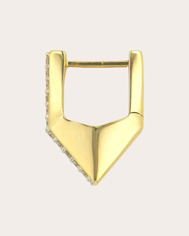 Diamond Geometric V Hoop Earring