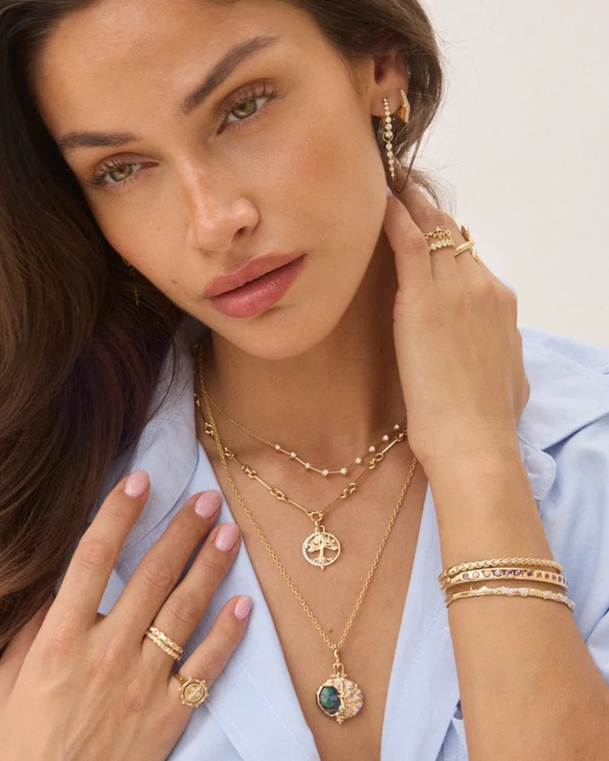 Diamond Geometric V Hoop Earring