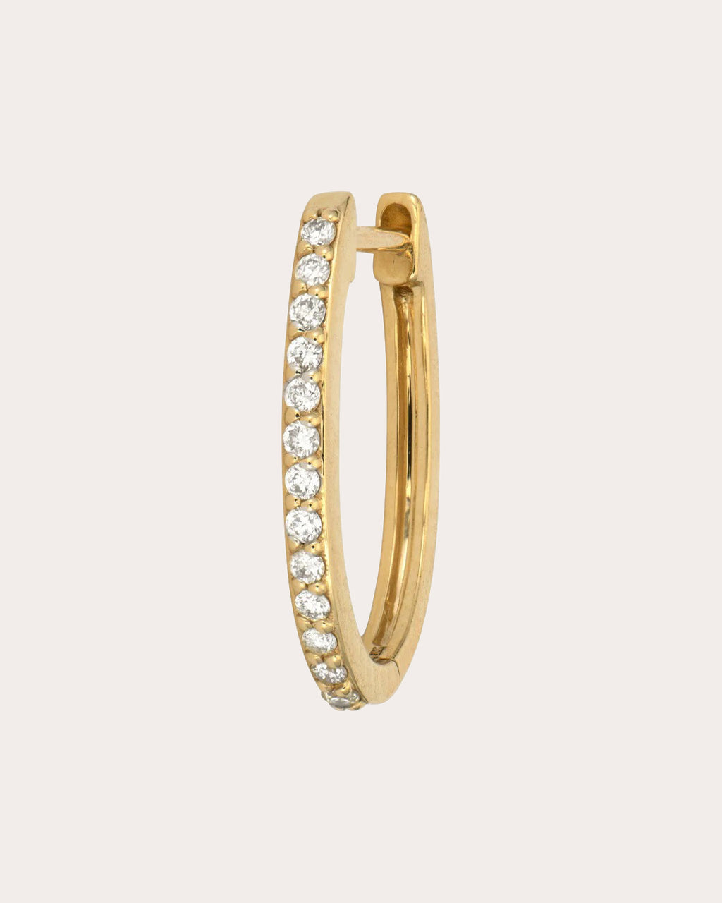 Diamond Pavé Classic Oval Hoop Earring