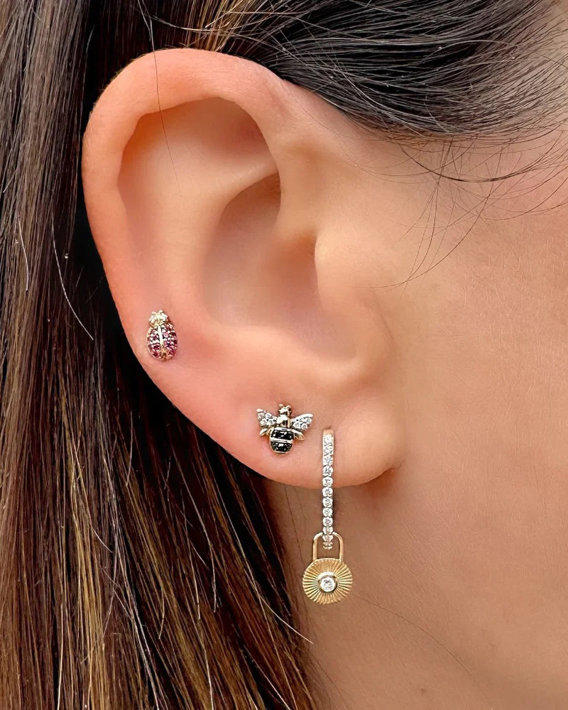Diamond Pavé Classic Oval Hoop Earring