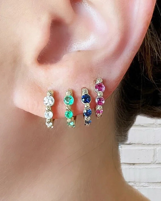 Diamond Timeless Small Graduated Hoop Earring