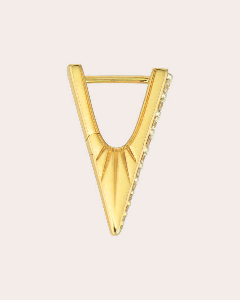 Diamond Small V Hoop Earring