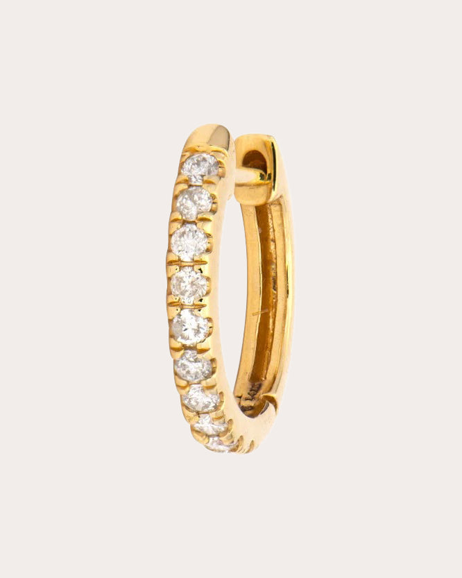 Diamond & 14k Gold Classic Huggie Earring