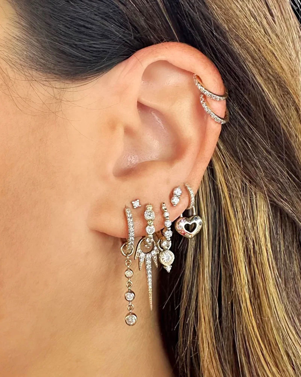Diamond & 14k Gold Classic Huggie Earring