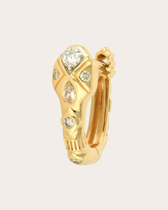 Diamond Copperhead Snake Huggie Earring