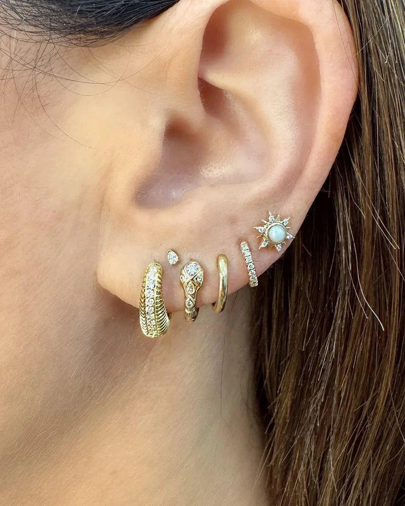 Diamond Copperhead Snake Huggie Earring
