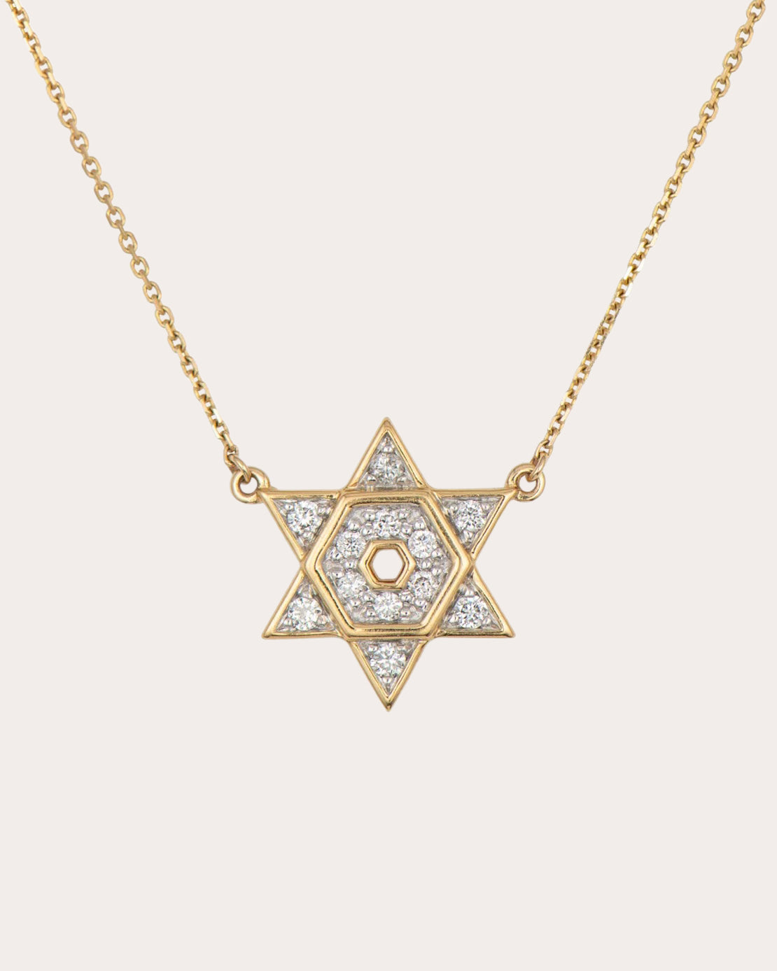 Diamond Star of David Pendant Necklace