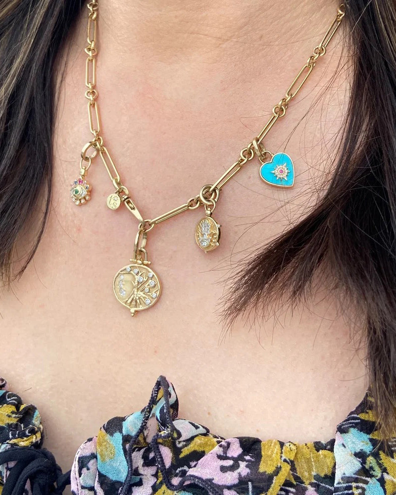 Turquoise & Ruby Trust Your Heart Pendant