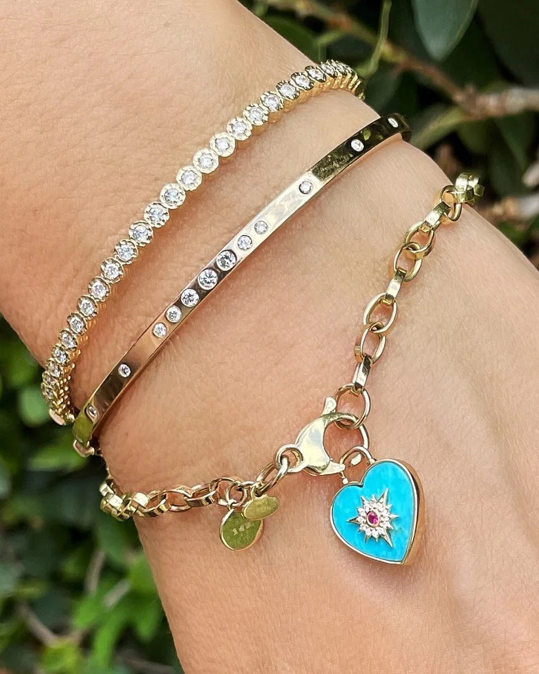 Turquoise & Ruby Trust Your Heart Pendant