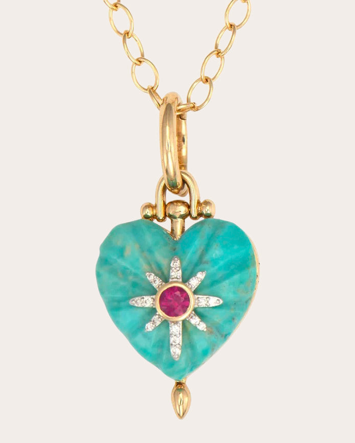 Carved Turquoise You Are Loved Locket
