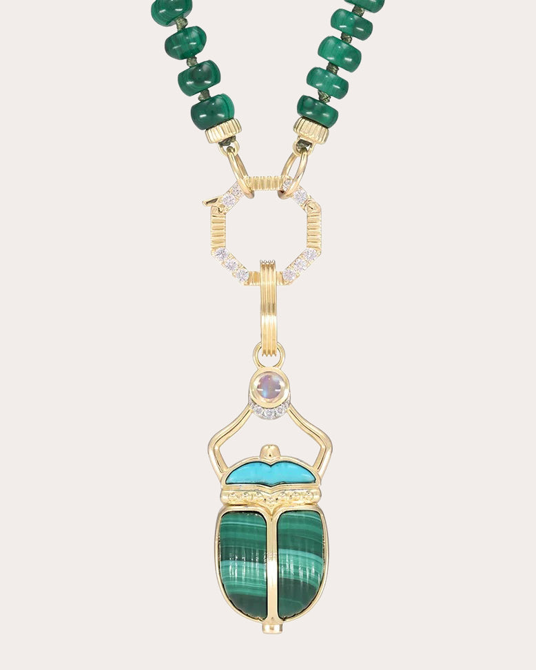 14k Gold Rebirth Scarab Wing Pendant