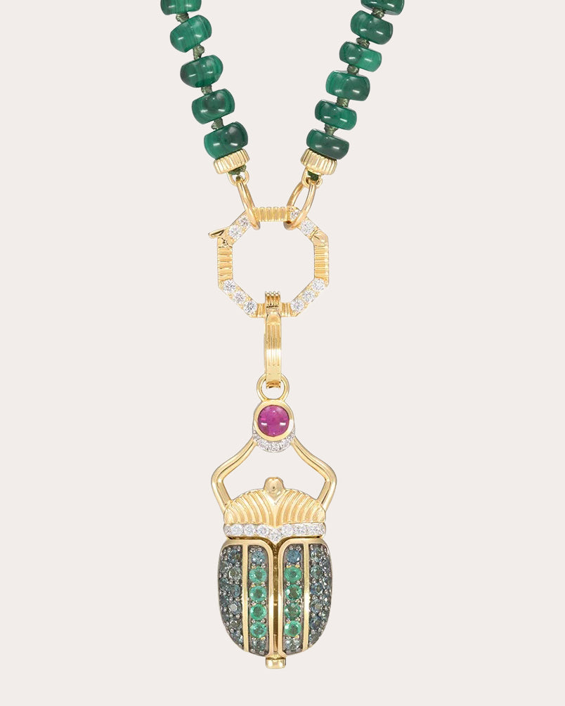 14k Gold Rebirth Scarab Wing Pendant