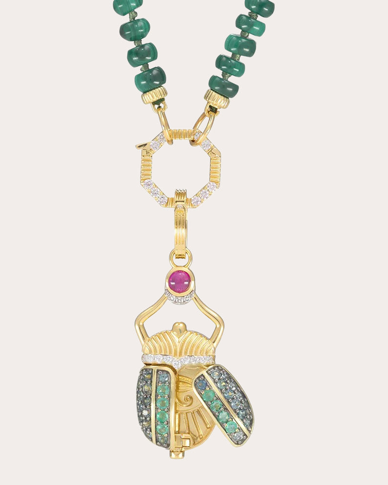 14k Gold Rebirth Scarab Wing Pendant