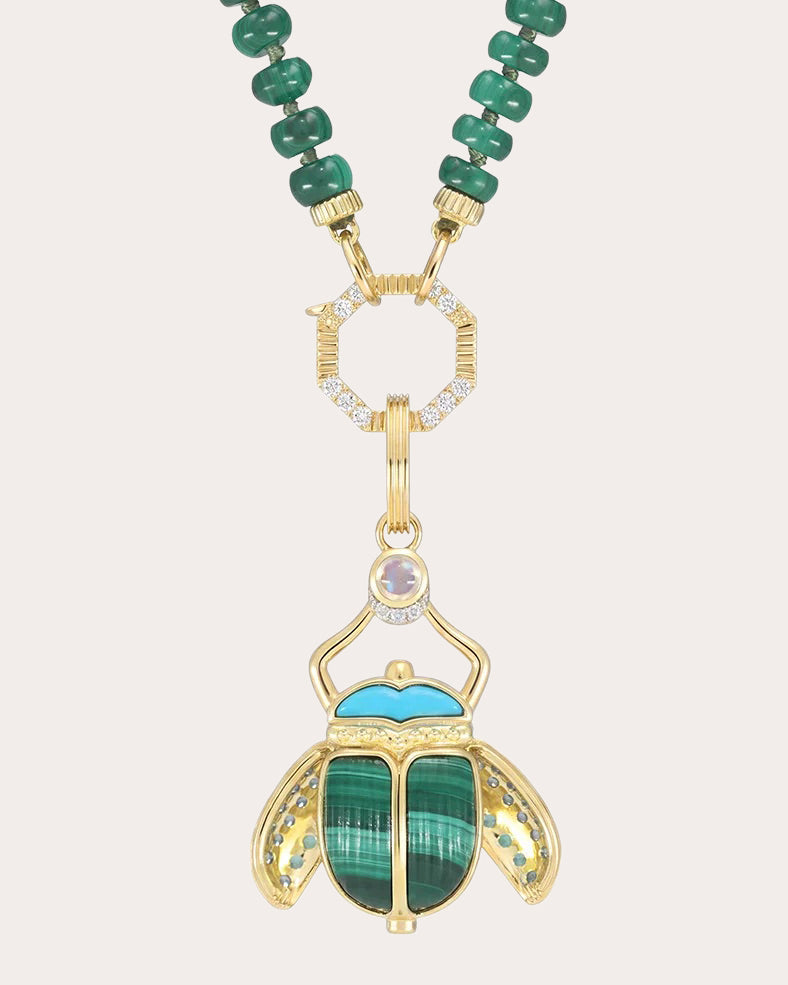 14k Gold Rebirth Scarab Wing Pendant