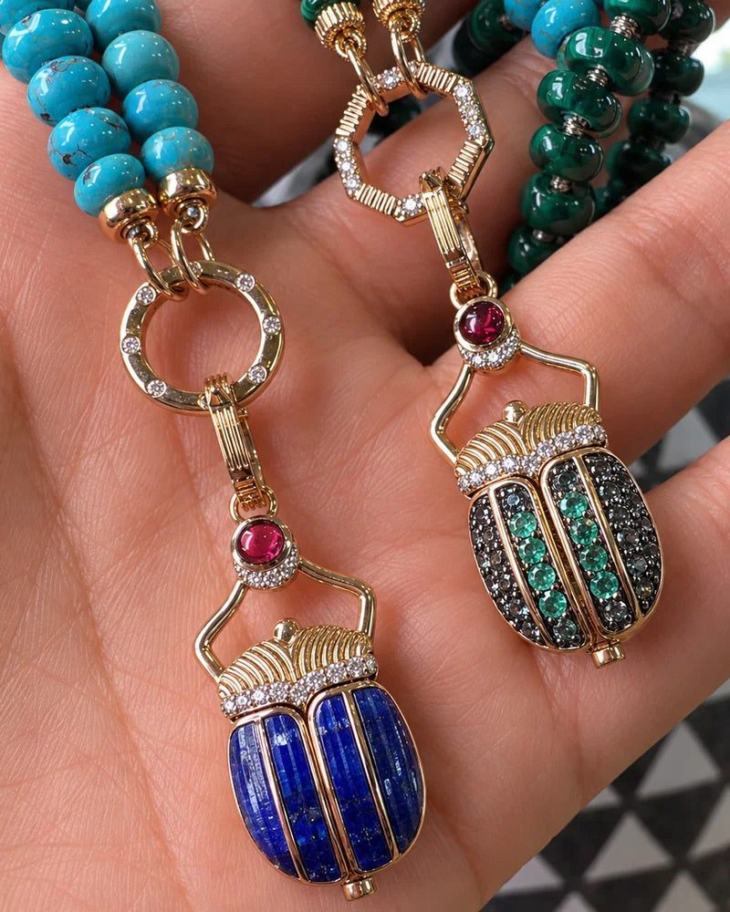 14k Gold Rebirth Scarab Wing Pendant
