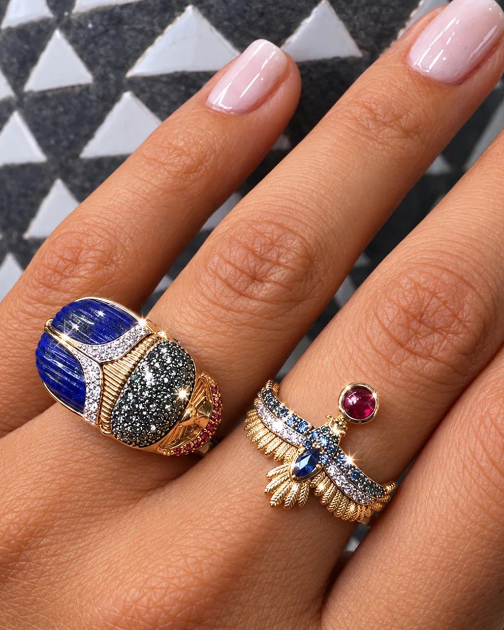 14k Gold Sacred Scarab Poison Ring