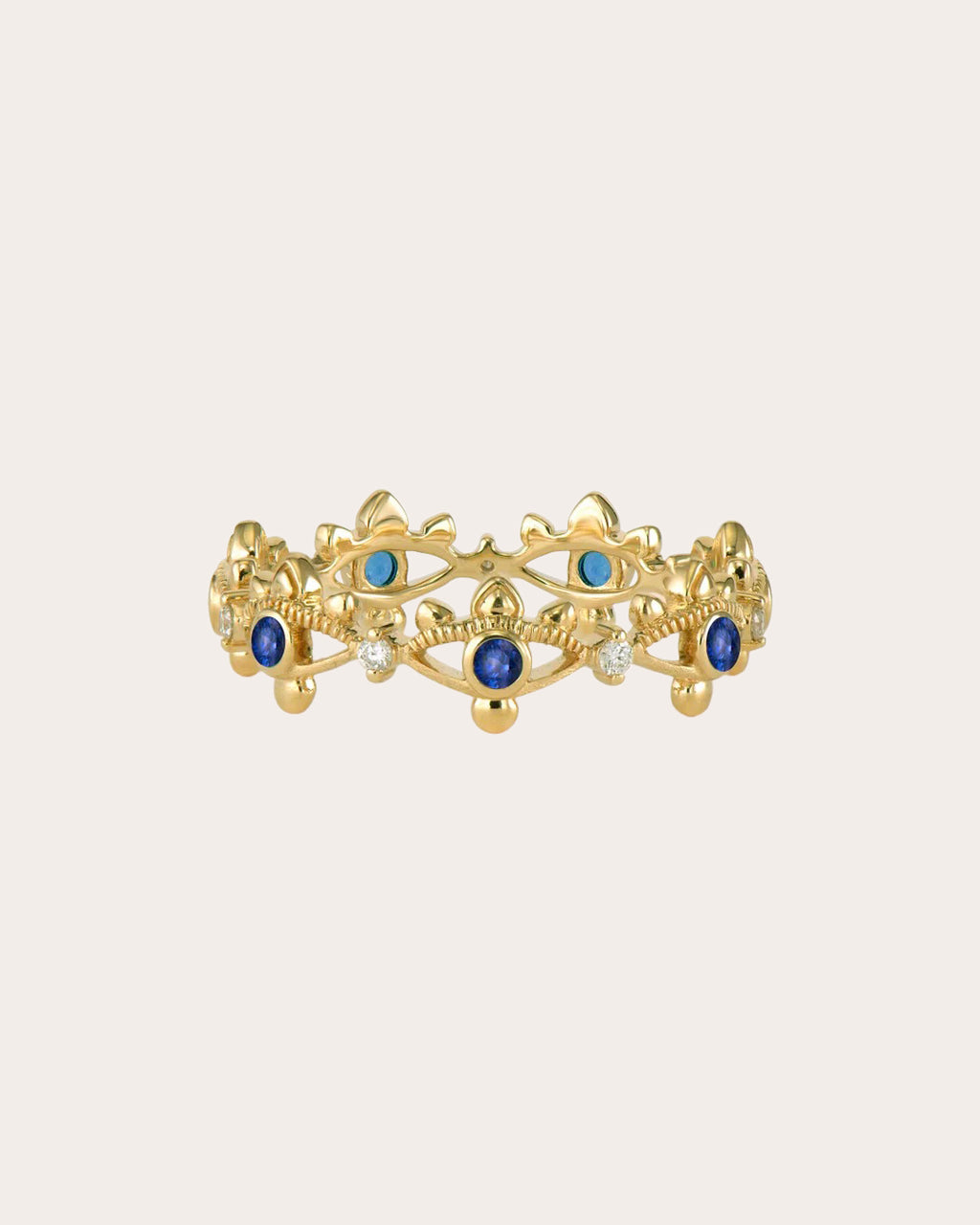 Sapphire & Diamond Evil Eye Band Ring
