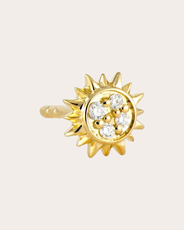 Diamond Sun Stud Earring
