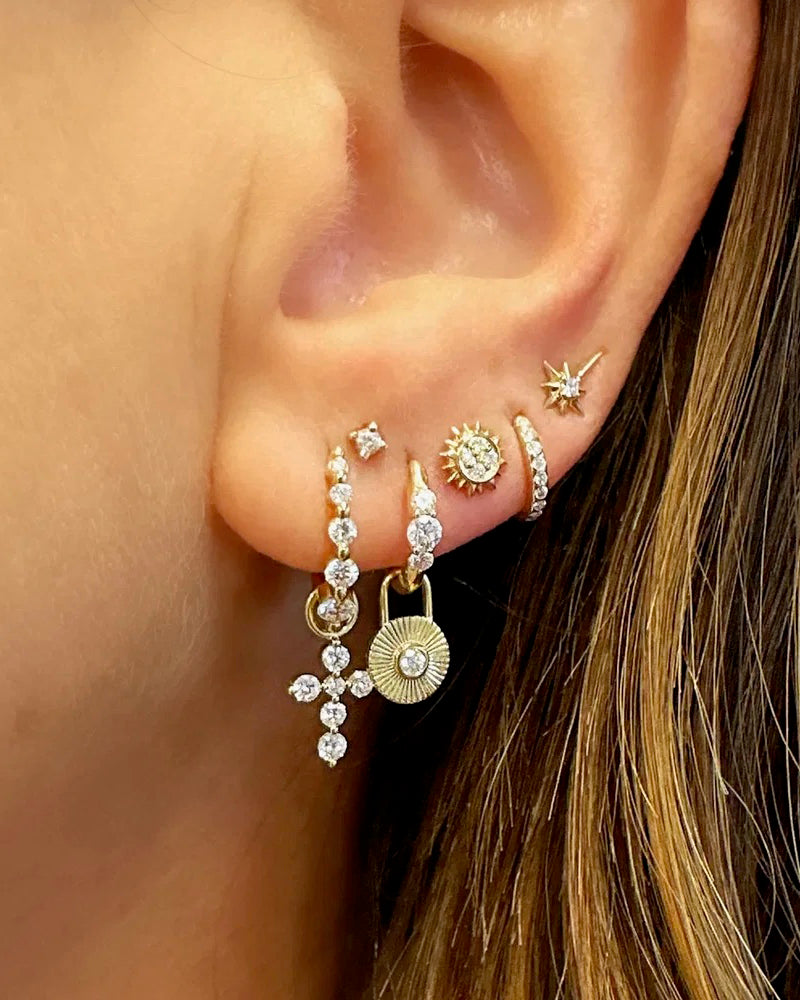 Diamond Sun Stud Earring