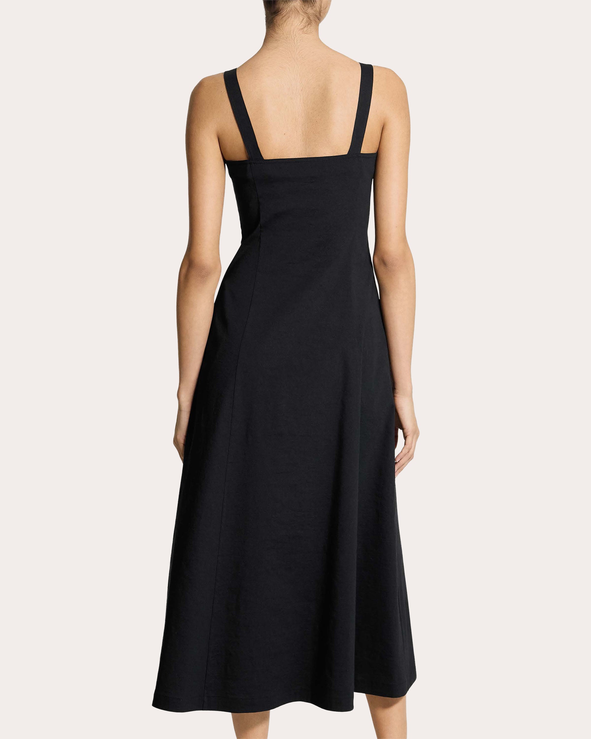 Theory Women's Square Neck Midi Dress - Black