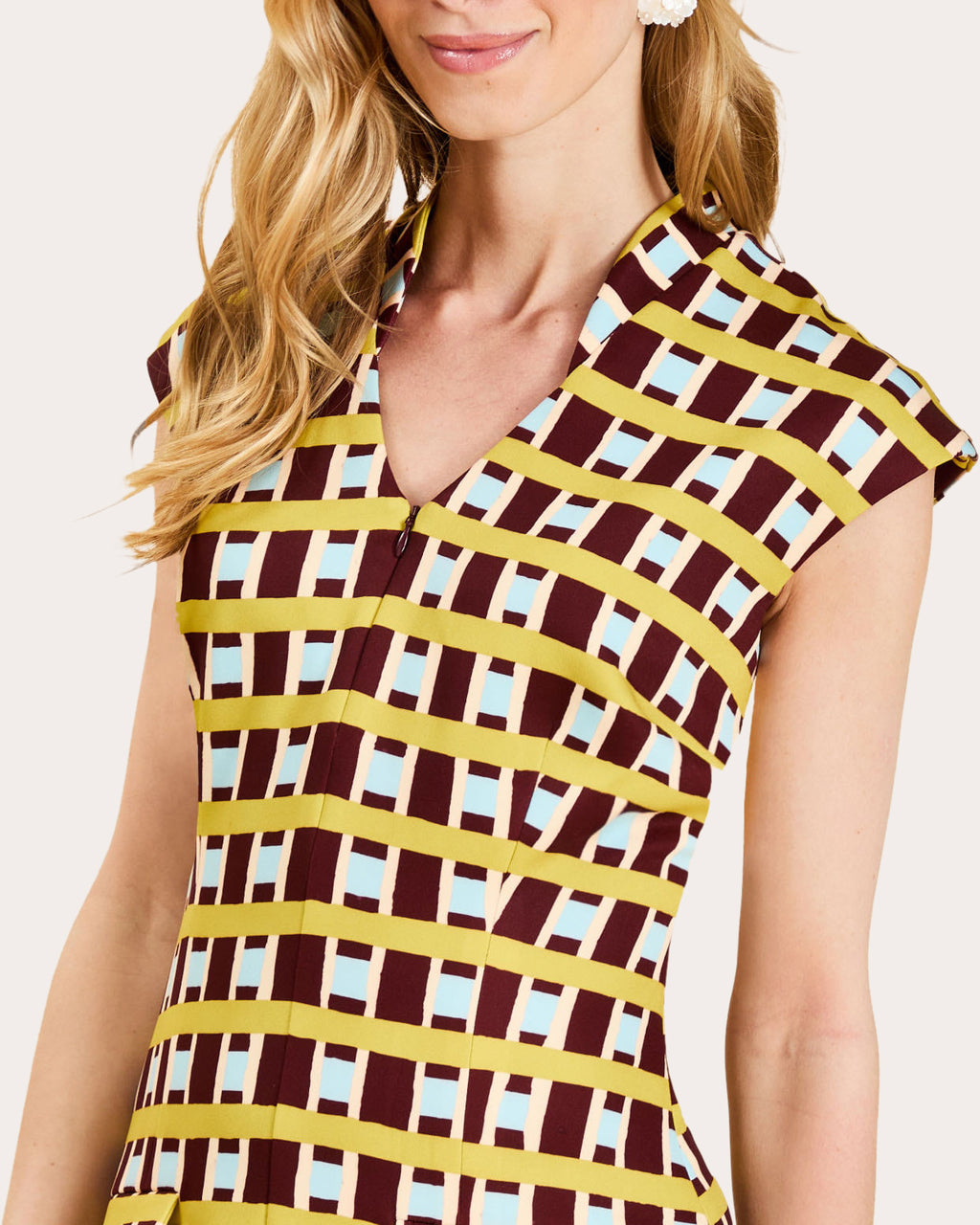 Tianna Gingham Pleated Mini Dress