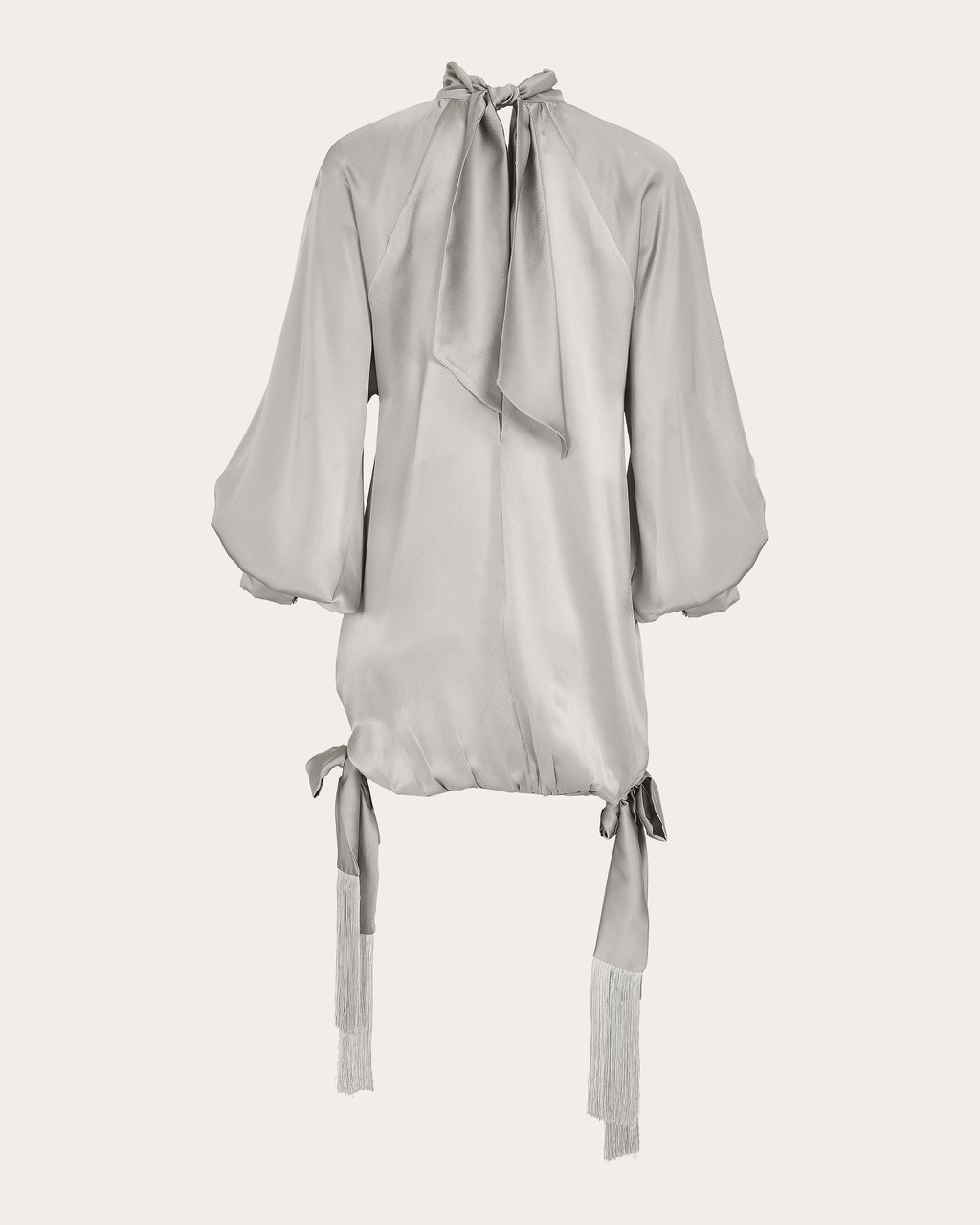 Tide Draped Silk Tie Mini Dress